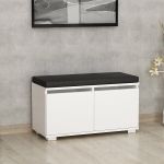 Dulap pantofi Brande 42x80x35cm alb negru [en.casa] HausGarden Leisure