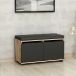 Dulap pantofi Brande 42x80x35cm efect stejar negru [en.casa] HausGarden Leisure