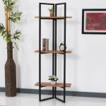 Raft de sine statator Bjerringbro 150x55x24cm negru/efect nuc [en.casa] HausGarden Leisure