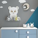 Kinder-Wandregal Korsør in Bärenform [en.casa] HausGarden Leisure