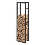 Suport lemne de foc Taby 40 x 25 x 150 cm otel negru [en.casa] HausGarden Leisure