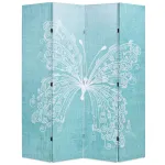 Paravan cameră pliabil, albastru, 160 x 170 cm, fluture GartenMobel Dekor
