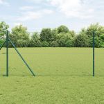 Gard hexagonal Verde 1.2x50 m Oțel,  Stâlpi de gard 13 buc Verde Ø32 mm 170 cm Oțel galvanizat GartenMobel Dekor