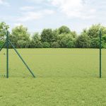 Gard Hexagonal  Verde 1.4x50 m Oțel, Stâlpi  13 buc Verde Ø32 mm 190 cm Oțel Galvanizat GartenMobel Dekor