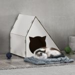 Casuta pisici  Lani 40x42x40cm mdf alb [en.casa] HausGarden Leisure