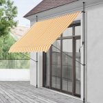 Copertina protectie solara Toronto galben/alb 350 x 120 x 220-309 cm [pro.tec] HausGarden Leisure