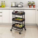 Carucior servire Pyhanta 78,5x46x35cm negru mat [en.casa] HausGarden Leisure