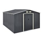 Magazie gradina ACMH-250X2 cu usi glisante  277 x 319 x 192  cm gri inchis  [en.casa] HausGarden Leisure