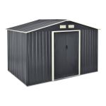 Magazie gradina ACMH-250X3 cu usi glisante  277 x 191 x 192  cm gri inchis [en.casa] HausGarden Leisure