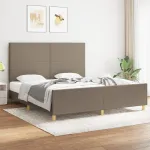 Cadru de pat fără saltea, gri taupe, 180x200 cm, textil GartenMobel Dekor