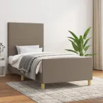 Cadru de pat fără saltea Taupe 90x190 cm Stofa GartenMobel Dekor