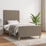 Cadru de pat fără saltea Taupe 90x200 cm țesătură GartenMobel Dekor