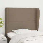 Tăblie de pat cu aripioare gri taupe 93x23x118/128 cm textil GartenMobel Dekor