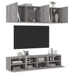 Unități TV de perete, 5 piese, gri sonoma, lemn prelucrat GartenMobel Dekor