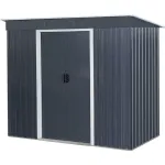 Casuta/magazie/sopron de gradina pentru depozitare unelte, cu structura baza inclusa, metal, gri antracit, 217x110x174 cm, Strend Pro GartenVIP DiyLine