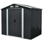 Casuta/magazie/sopron de gradina pentru depozitare unelte, metal, antracit, 236x174x206 cm, Strend Pro GartenVIP DiyLine