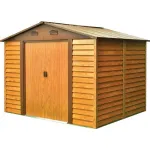 Casuta/magazie/sopron de gradina pentru depozitare unelte, metal, maro natur, 278x238x215 cm, Strend Pro GartenVIP DiyLine