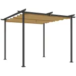 Pergola pentru gradina/terasa, retractabila, cadru metalic, bej, 3x3x2.27 m GartenVIP DiyLine