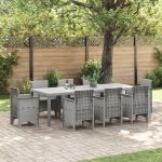 Masă de grădină  gri deschis 250x100x73 cm Poly Rattan, Masă de grădină  gri deschis 100x100x73 cm Poly Rattan, Masă de grădină  gri deschis 150x100x73 cm Poly Rattan GartenMobel Dekor