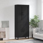 Dulap înalt, negru, 69,5x34x180 cm, lemn compozit GartenMobel Dekor