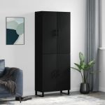 Dulap înalt, negru, 69,5x34x180 cm, lemn compozit GartenMobel Dekor