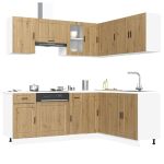 Set dulap de bucătărie 11 piese „Porto” stejar artizanal lemn GartenMobel Dekor
