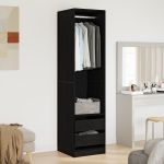 Dulap Negru Stejar 50x50x200 cm din Lemn prelucrat -  GartenMobel Dekor