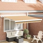 Pergolă retractabilă automată cu dungi multicolore 300x250 cm GartenMobel Dekor