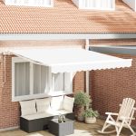 Marchiză retractabilă automată albă 300x250 cm,  Material de înlocuire pentru marchiză de 3x2.5 m Alb GartenMobel Dekor