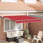 Marchiză Retractabilă Automată  Roșie 300x250 cm, Țesătură de înlocuire pentru marchiză  pentru cadru de 3x2.5 m Roșie GartenMobel Dekor