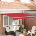 Marcheza retractabilă automată roșie 300x250 cm,  Țesătură de înlocuire pentru marcheza cu cadru de 3x2,5 m roșie GartenMobel Dekor