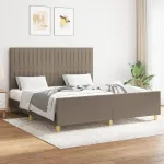 Cadru de pat fără saltea, gri taupe, 160x200 cm, textil GartenMobel Dekor