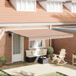 Marchiză Retractabilă Automată cu Dungi LED Multicolore 400x300 cm GartenMobel Dekor
