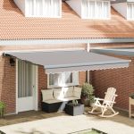 Marchiză Retractabilă Automată Gri deschis 400x300 cm,  Material de Înlocuire pentru Marchiză 4x3 m Gri deschis GartenMobel Dekor