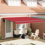 Marchiză manuală retractabilă  Roșie 400x300 cm, Țesătură de schimb pentru marchiză  pentru cadru de 4x3 m Roșie GartenMobel Dekor