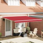 Marchiza retractabilă automată  roșie 400x300 cm, Material de înlocuire pentru marchiză  pentru cadru de 4x3 m roșu GartenMobel Dekor