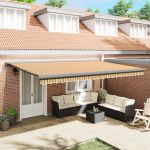 Markiză retractabilă automată cu dungi multicolore 500x300 cm GartenMobel Dekor