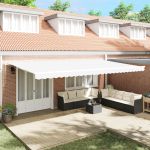 Marchiză manuală retractabilă Alb 600x300 cm,  Material de înlocuire pentru marchiză 6x3 m Alb GartenMobel Dekor