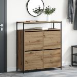 Cabinet pantofi cu 4 sertare flip Stejar Artisan 100x34x112 cm GartenMobel Dekor