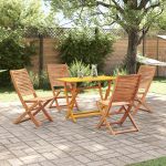 Set de Dining pentru Grădină cu 5 Piese Lemn Masiv Acacia GartenMobel Dekor