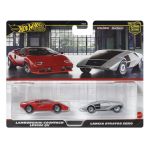 HOT WHEELS PREMIUM SET 2 MASINUTE METALICE LAMBORGHINI COUNTACH LP5000 QV SI LANCIA STRATOS ZERO SCARA 1:64 SuperHeroes ToysZone