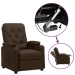 Fotoliu cu ridicare pe verticală, maro, piele ecologică GartenMobel Dekor