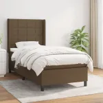 Pat box spring cu saltea, maro închis, 80x200 cm, textil GartenMobel Dekor