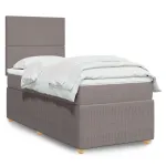 Pat box spring cu saltea, gri taupe, 90x200 cm, textil GartenMobel Dekor