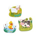 Puzzle 3 in 1  - Animalutele de la ferma (2,3,4 piese) PlayLearn Toys