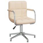 Scaun de bucătărie pivotant, crem, material textil GartenMobel Dekor