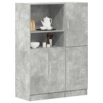 Set dulap de bucătărie 2 piese Lemn prelucrat gri beton GartenMobel Dekor