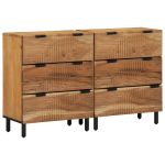 Sideboards 2 piese Marron 60x33x75 cm Lemn Masiv de Acacia GartenMobel Dekor