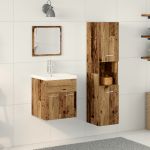 Set mobilier baie 3 piese lemn vechi GartenMobel Dekor