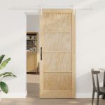 Ușă Glisantă  cu Set de Accesorii 86x211 cm Lemn Masiv de Pin, Ușă Interioară  ‘ORKDAL’ 86x211x4 cm Lemn Masiv de Pin GartenMobel Dekor